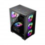 Корпус 1stPlayer X2-M-BK-4F1 Black без БЖ