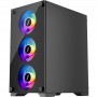 Корпус 1stPlayer X2-M-BK-4F1-PS-600FK-EU Black 600W