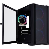 Корпус 1stPlayer T4-G-BK-4FS7 Black
