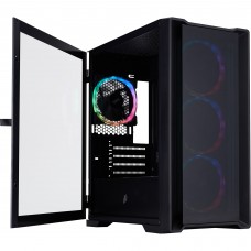 Корпус 1stPlayer T4-G-BK-4FS7 Black