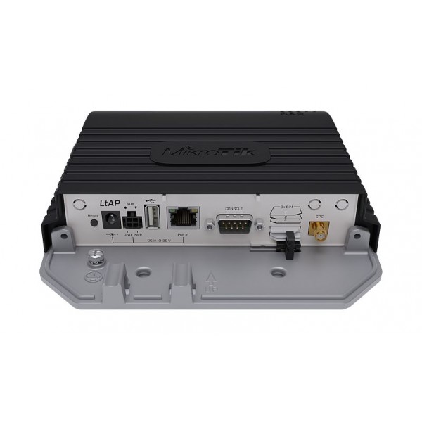 MikroTik LtAP LTE kit | LTE Router | RBLtAP-2HnD&R11e-LTE, LTE 150Mb/s, 2,4GHz, 1x RJ45 1000Mb/s, 2x miniPCI-e, 3x SIM, 1x USB